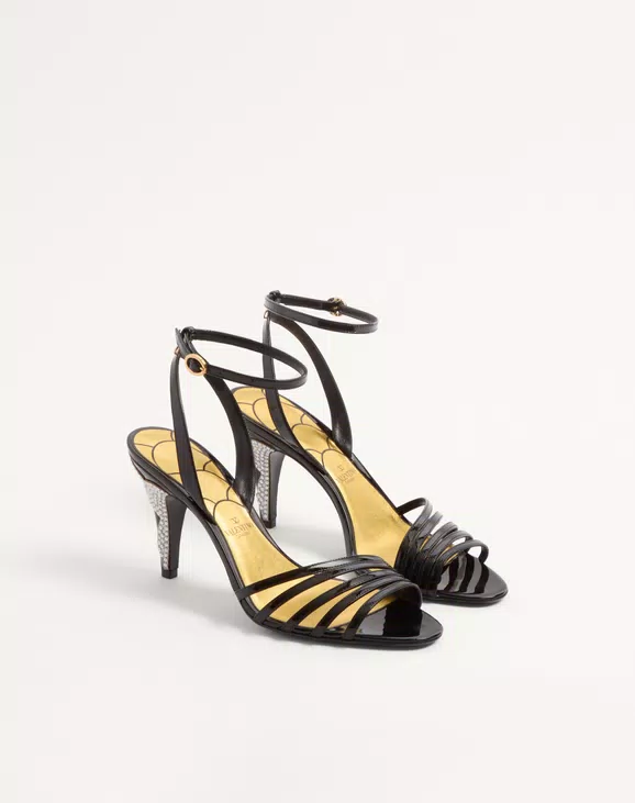 Valentino Ladycrush Patent Leather Sandal With Crystals 85Mm - Image 7